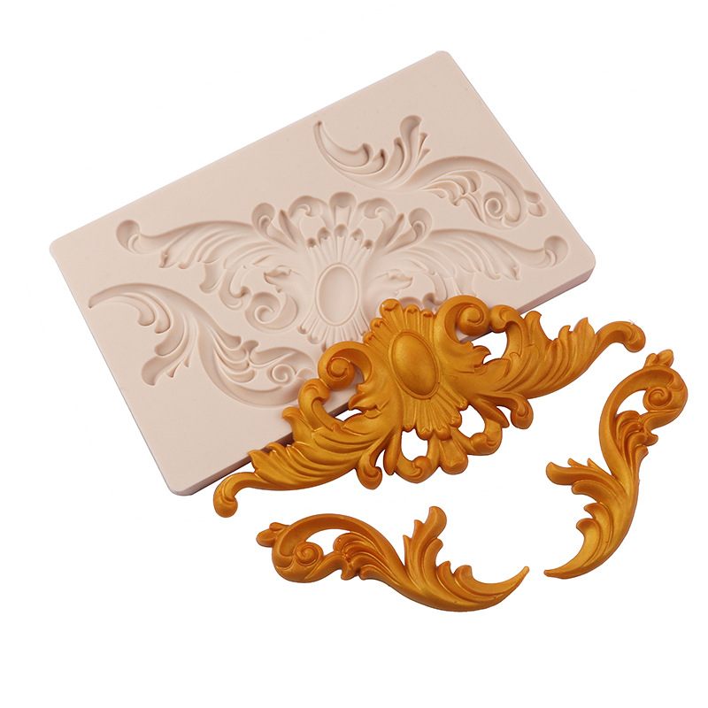 Molde de pastel de estilo europeo en relieve molde de silicona fondant ritmo seco borde de la torta molde para hornear molde epoxi DIY