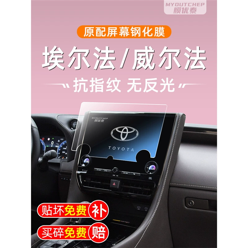 25 Toyota Alphard 40 серии, закаленные пленки для экрана Wilfa, правый руль, центральное управление, автомобильная навигационная пленка, дисплей, большой экран