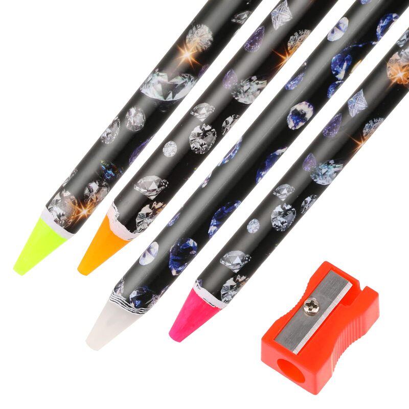 Cross-border 4 fulcrum drill crayon with pencil sharpener encrusted with drill fast point drill nail art special small drill jewelry sticky pen
