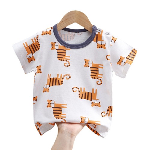 New children's short-sleeved t-shirt pure cotton girls summer clothes baby baby summer children's clothes boys tops dropshipping