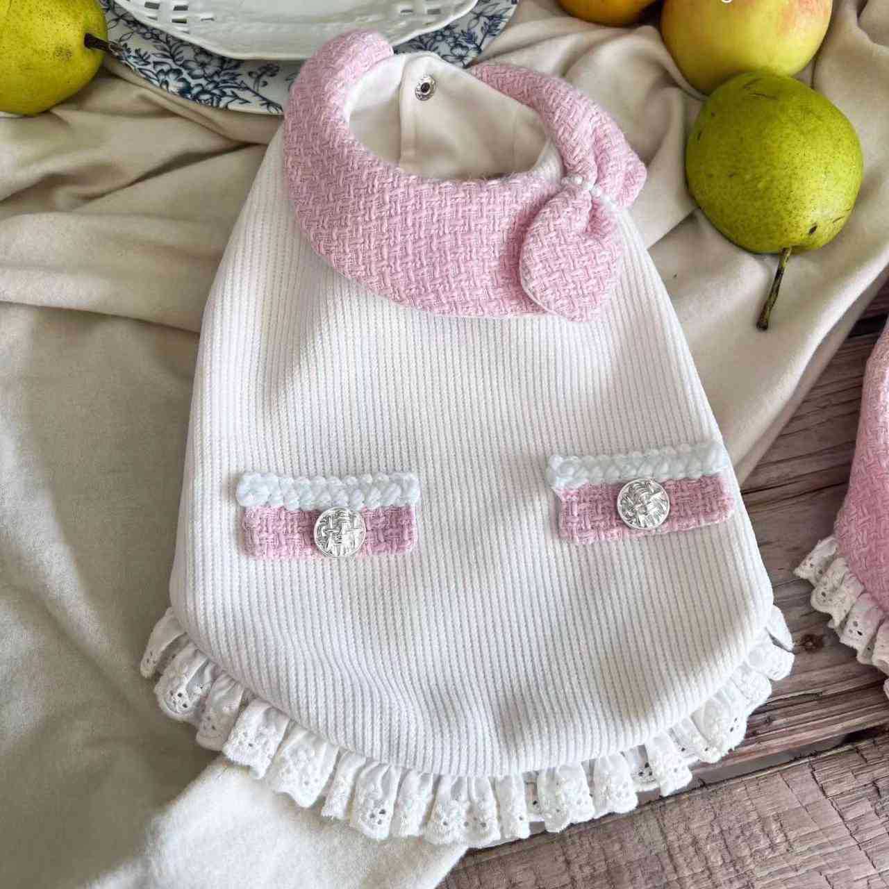 개 옷 가을, 겨울 두꺼운 고양이 공주 드레스 핑크 향기로운 스타일 작은 개 테디 애완 동물 BICHON FRIZE