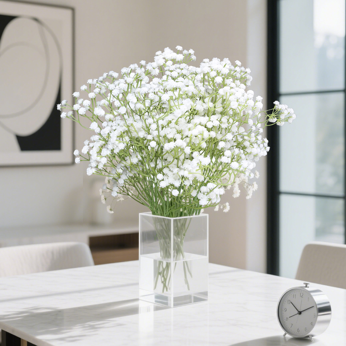 Flores artificiales de paniculata, flores artificiales de tacto suave tipo goma para decoración de bodas, ramo de paniculata de plástico, flores artificiales al por mayor.