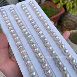诸暨淡水珍珠9-10mm 炫光巴洛克糖纸大巴串珠项链高光高亮批发