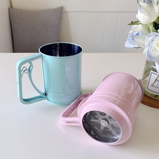Export Order Ultra-Fine Stainless Steel Sieve Flour Sieve Handheld Semi-Automatic Baking Round Sugar Powder Cup Filter Sieve