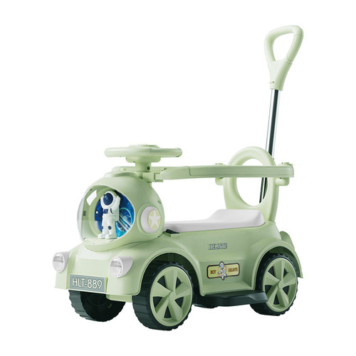 Twisting electric motorcycle baby charging sliding stroller 1-3-6 years old anti-rollover stroller