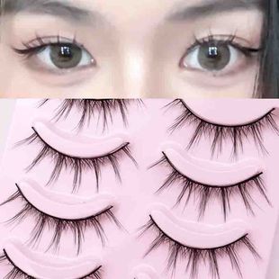 Three branches of color net red 009 false eyelashes little devil COS three-dimensional simulation thick fairy big eyes hard stem eyelashes