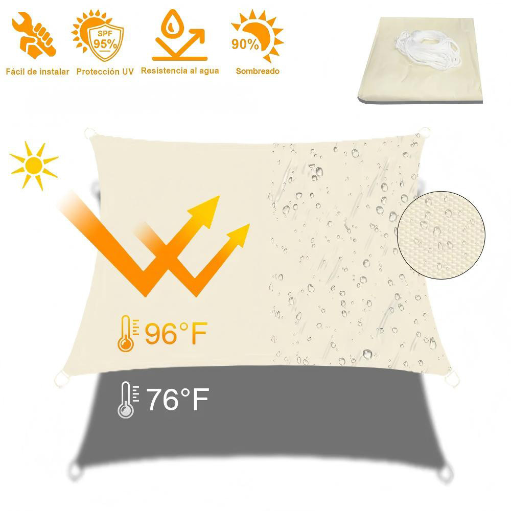 Sunshade Sail with Suction Cup Support Rod, SUV Side Tent Canopy, Four-Corner Sail, Rainproof and UV-Proof Canopy