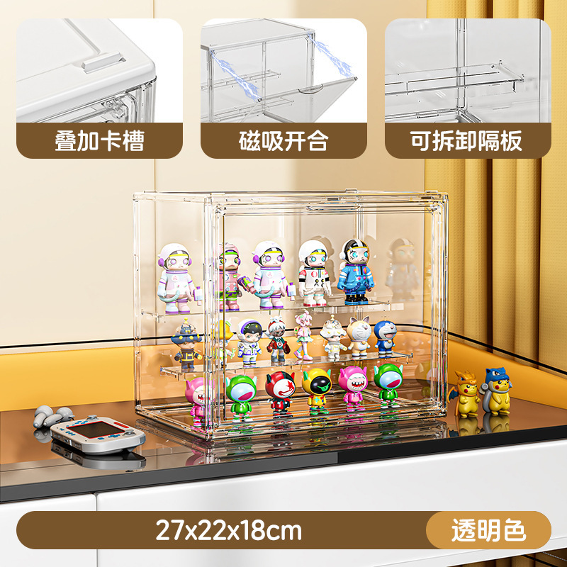 头盔收纳盒超大号亚克力展示盒防尘娃娃玩偶手办包包盒透明展示柜|undefined