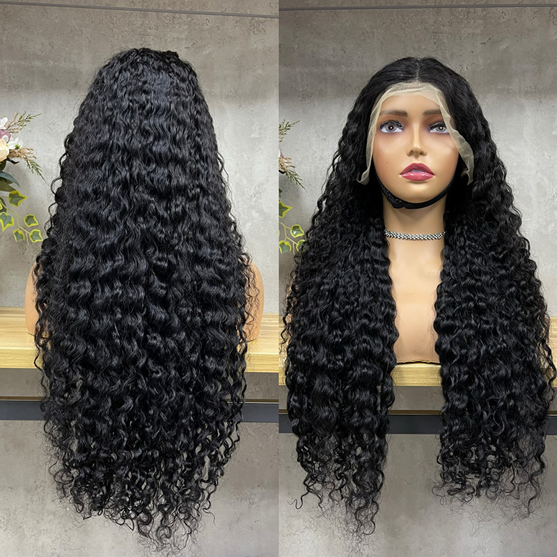 Medium-Length Curly Hair Lace Front Real Human Hair Sdd Water Wave Lace Frontal Wig Water Wave Pattern Medium-Length Curly Hair Lace Front Real Human Hair Sdd Water Wave Lace Frontal Wig Water Wave Pattern