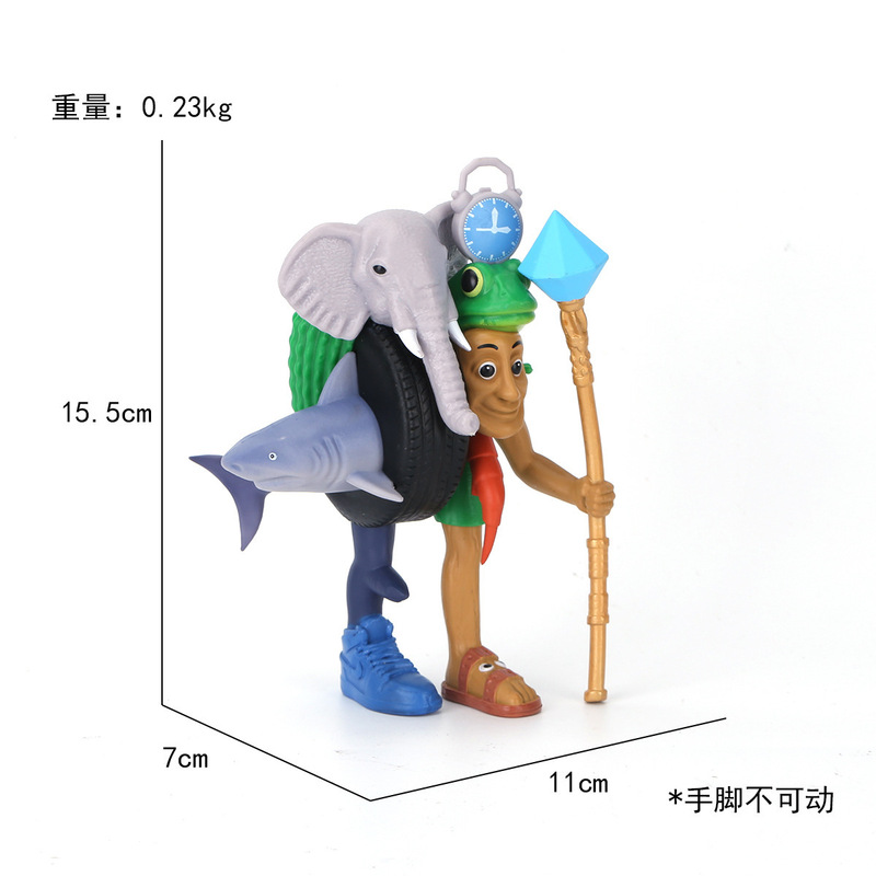 TungTungTungSahur 外国の山と海の経典木の棒人間サメ人形手作り装飾品 3D プリントおもちゃ|undefined