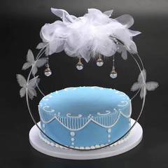 蛋糕裝飾 網紗鐵環圈網紅浪漫水晶圓環仙女生日蛋糕插牌裝飾用品