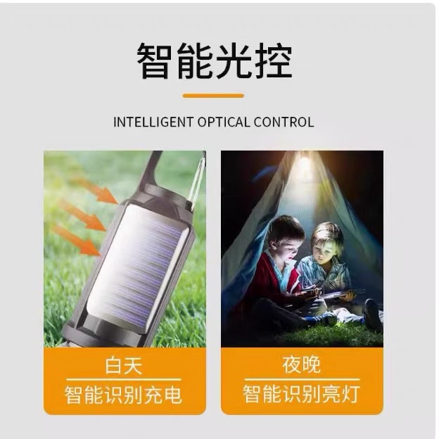 Nueva lámpara de camping solar recargable Lámpara de atmósfera Lámpara de alambre de tungsteno portátil multifuncional Lámpara de bulbo de camping retro al aire libre