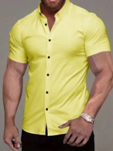F 72980 Solid Short-sleeve Shirt ��ɫ�����������ѷ