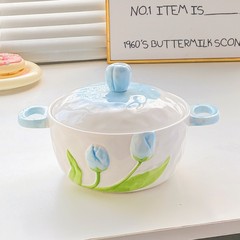 国境を越えた新製品かわいいウサギ熊かわいいカップラーメン学生寮蓋付き両耳ラーメン陶磁器ボウル萌え趣味食器