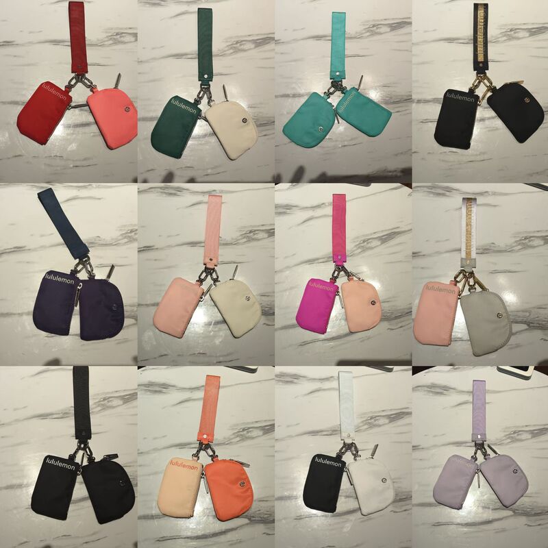 dual pouch wristlet amazon new wrist bag lulu same key bag wallet card bag