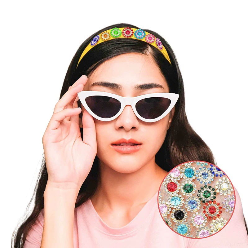 Подсолнух ручная вышивка дрель круглая трехслойная Цветочная тарелка дрель с когтями горный хрусталь ручной работы DIY аксессуары для волос пуговица ювелирные аксессуары