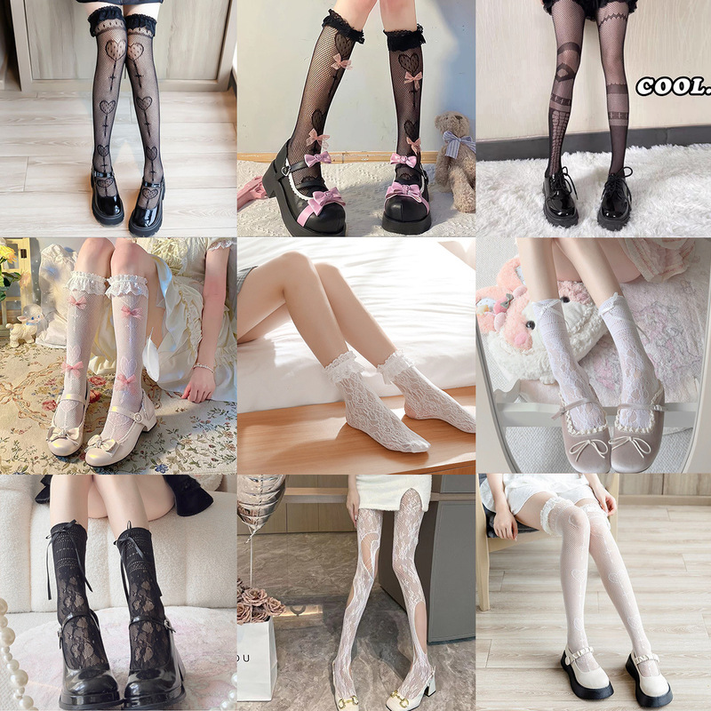 White Lace Ruffled Princess-Style Short Socks, Cute Lace Pleated Women's Cotton Boat Socks, Japanese Lolita Socks