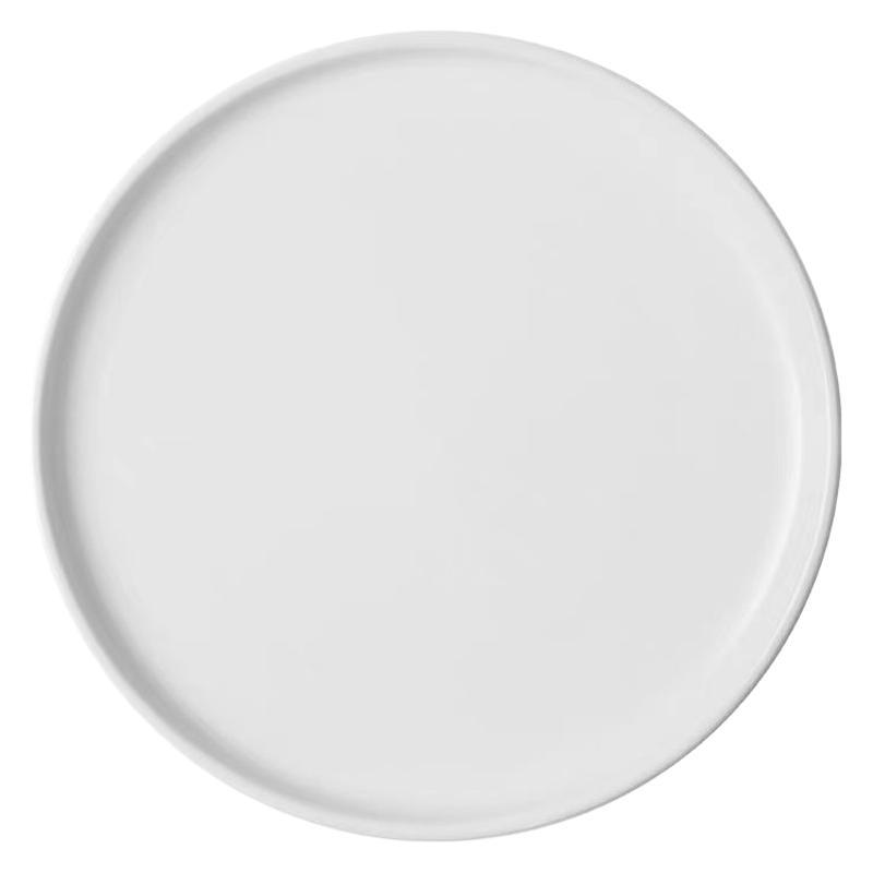 Plato de comedor occidental de cerámica nórdica Plato de biak Red creativa Plato de desayuno occidental Plato plano Plato de plato doméstico blanco