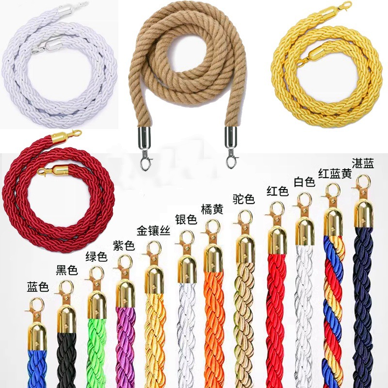 不锈钢一米线栏杆红绒绳迎宾球头礼宾柱不锈钢挂绳围栏隔离警戒线