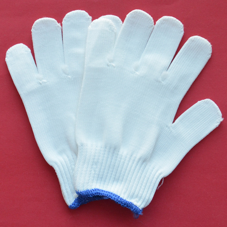 厂家直销尼龙700克线手套 防滑耐磨 劳保手套 白线手套 工地手套