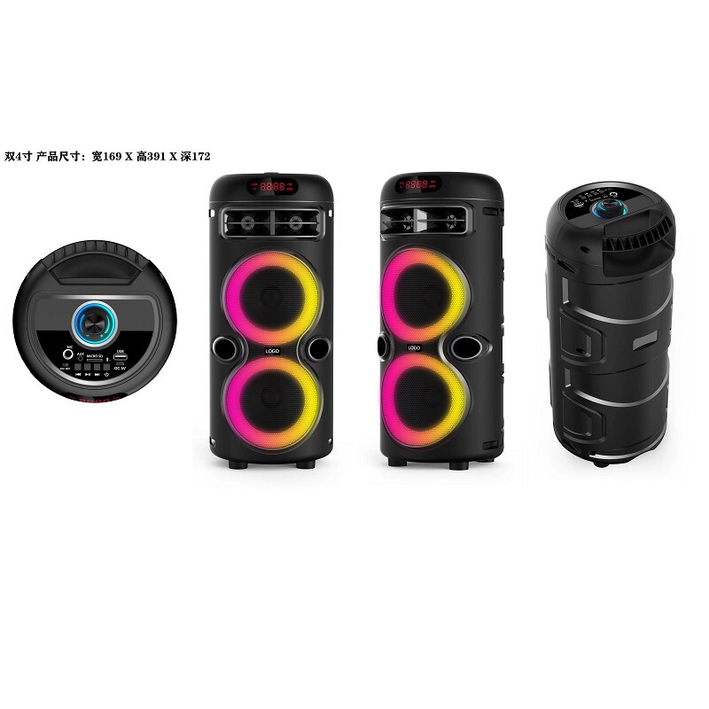 Cheap New Private Model Double 4inch Bluetooth Speaker Outdoor Portable Subwooferk Song Integrated Speaker Can Be Equipped with Words