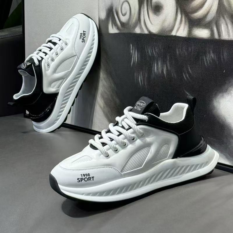 Teenagers' High-End Running Sneakers, White Shoes, Dad Shoes, Autumn Breathable Popular Shoes, Versatile Trendy Shoes