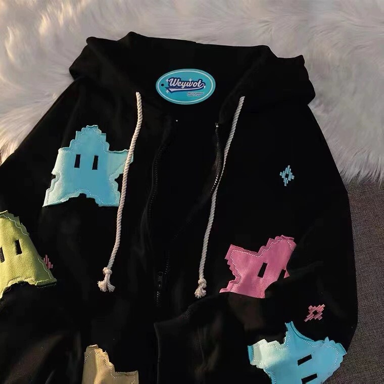2024 new kulo cartoon hooded girl AliExpress foreign trade decals sweater cardigan coat new wholesale 2024 new kulo cartoon hooded girl AliExpress foreign trade decals sweater cardigan coat new wholesale