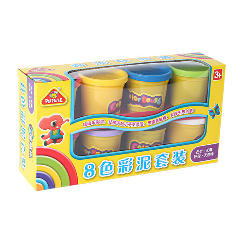 Peipela B eight-color large cup diy clay toy non-drying clay 10-color refill