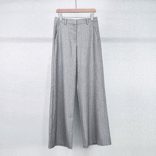 Early Autumn 2025 Women's Fashion Professional Commuting Slim Casual Diamond High-Waisted Striped Straight Versatile Suit Trousers