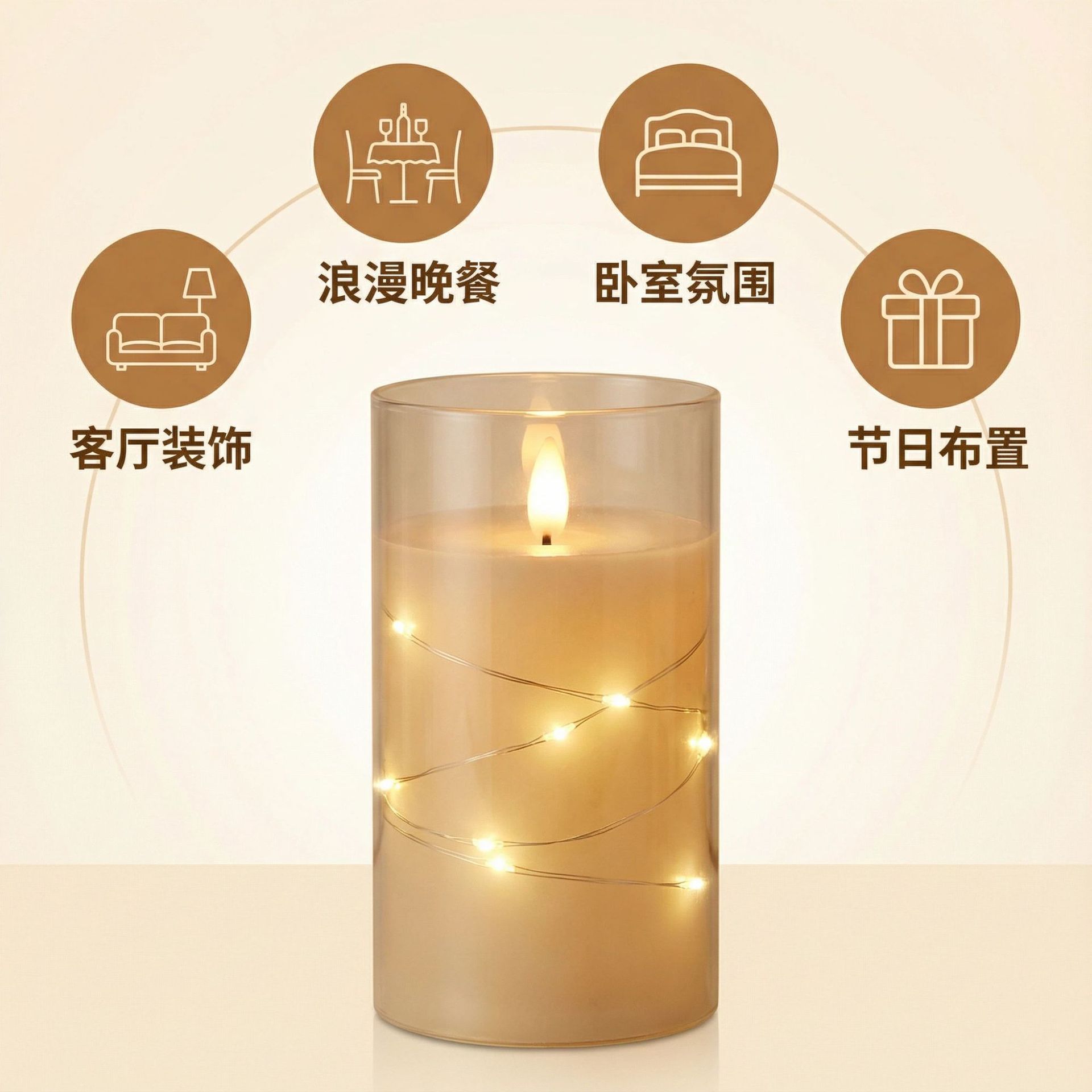 Velas electrónicas de lámpara de alambre de cobre lámpara de vela puede ser controlada remotamente acrílico taza de cera restaurante de boda romántica atmósfera lámpara decorativa