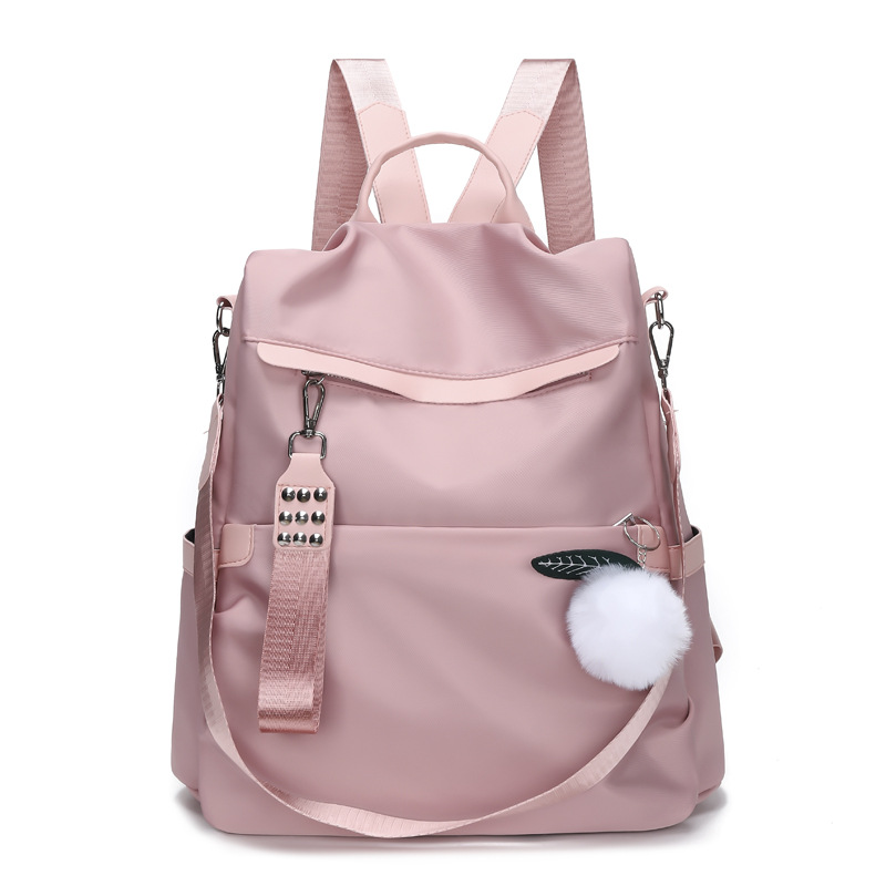 Fluff Ball Fashion Element 16 inch Backpack size Zipper Closure Type Water Repellent 16 Inch Women's Backpack Daily Fashion Backpacks