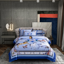 高端外贸出口100支纯棉四件套欧式潮牌大牌宫廷风被套全棉床品