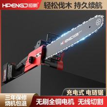 12寸充电式电链锯手持小型无线伐木锯修枝锯大功率果园修剪锂电锯