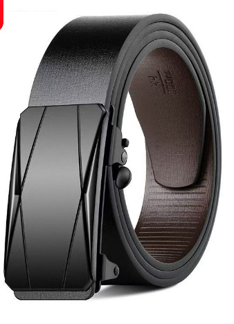 Cinturón Paul para hombres jóvenes y de mediana edad sin dientes, hebilla automática, cinturón interior, cinturón de PU anti-cuero general, por lotes