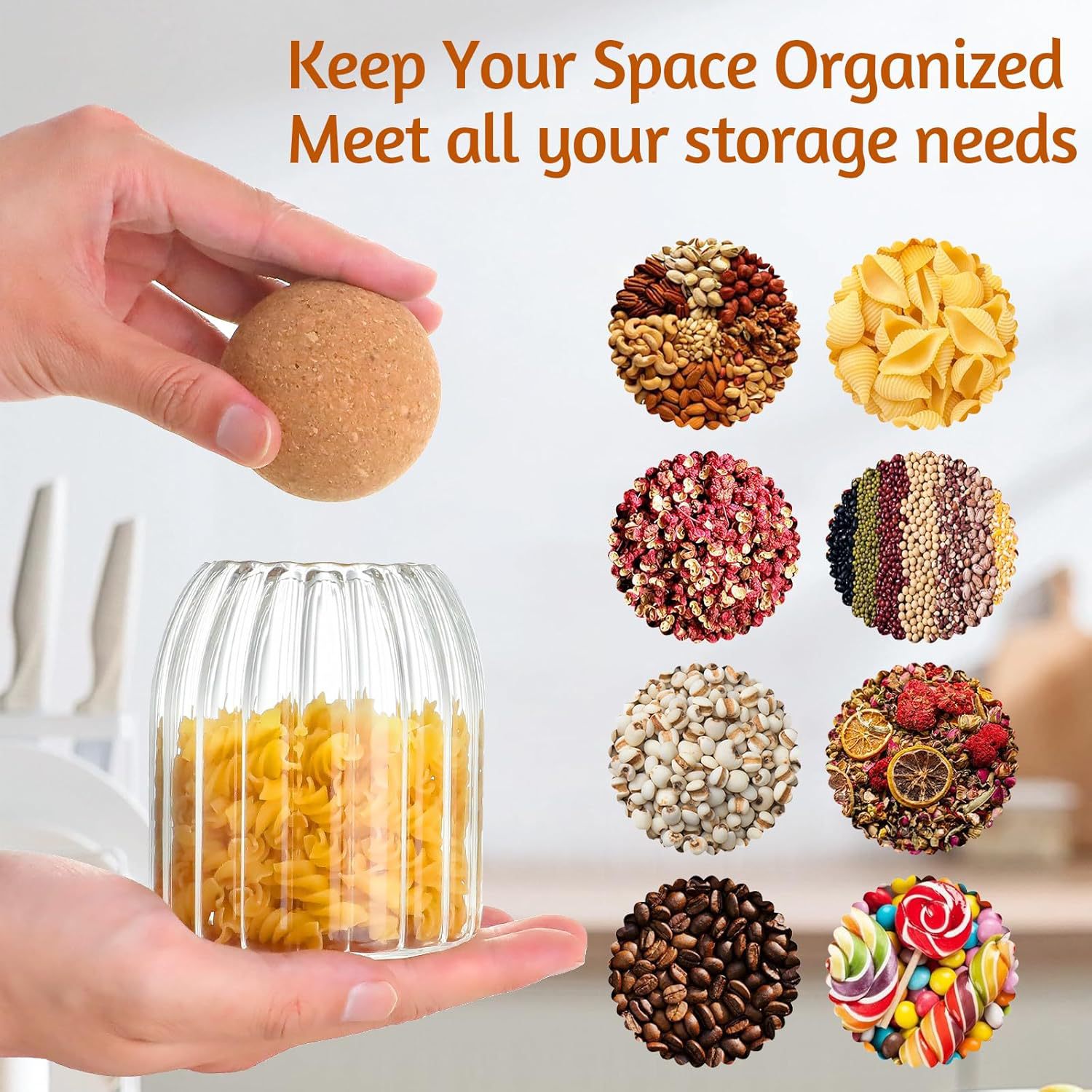 alta borosilicona vidrio sellado lata esférica tapa de sellado cocina doméstica lata de almacenamiento snack lata fábrica al por mayor