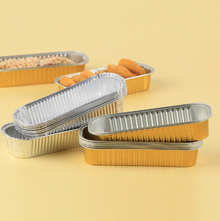 Gold Aluminum Foil Box Household Cheese Durian Barbecue Tinfoil Plate Rectangular Disposable Takeaway Packaging Tinfoil Bowl