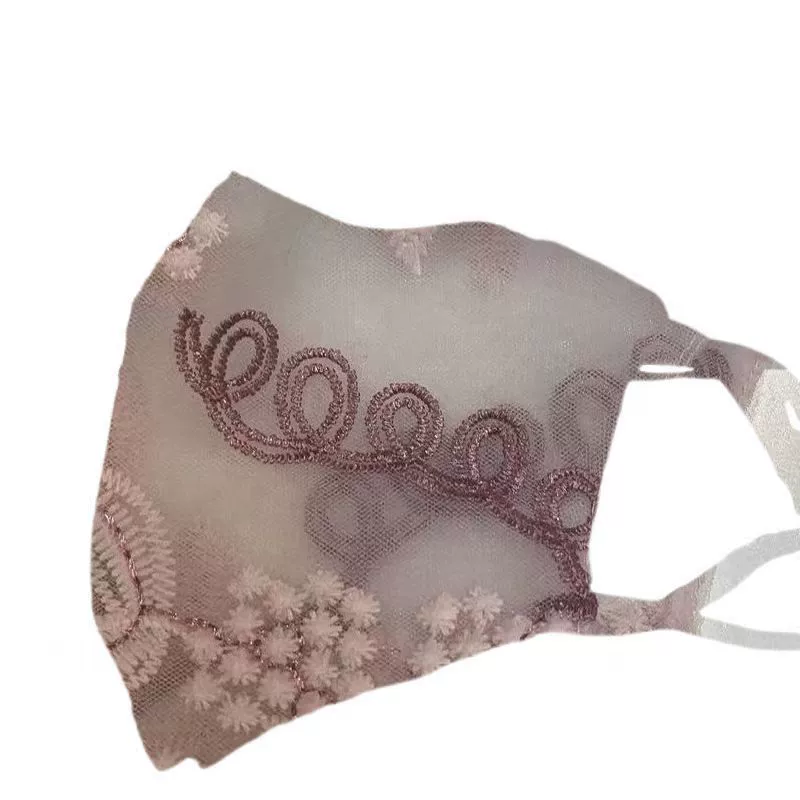 Knitted fashionable medical mask handmade, flowered