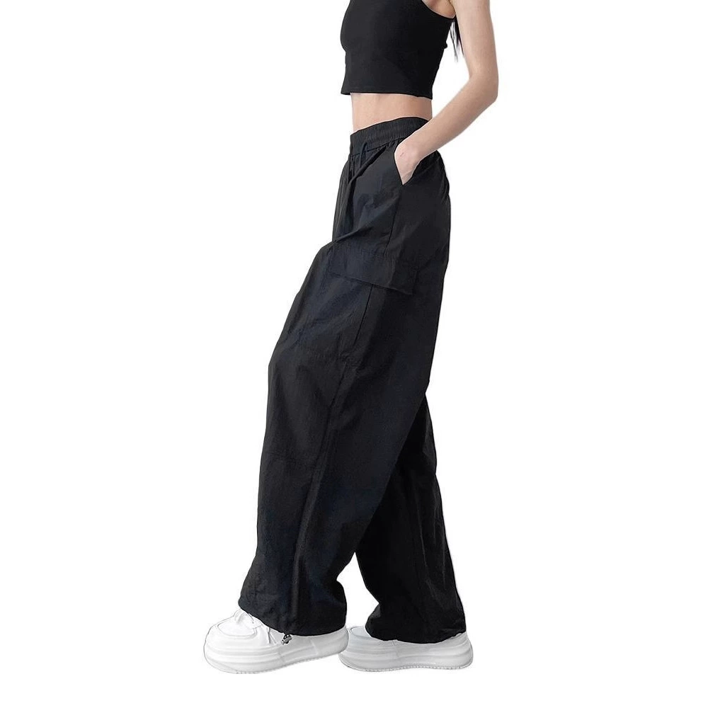 Thin silk quick dry trousers, plus size, loose straight fit