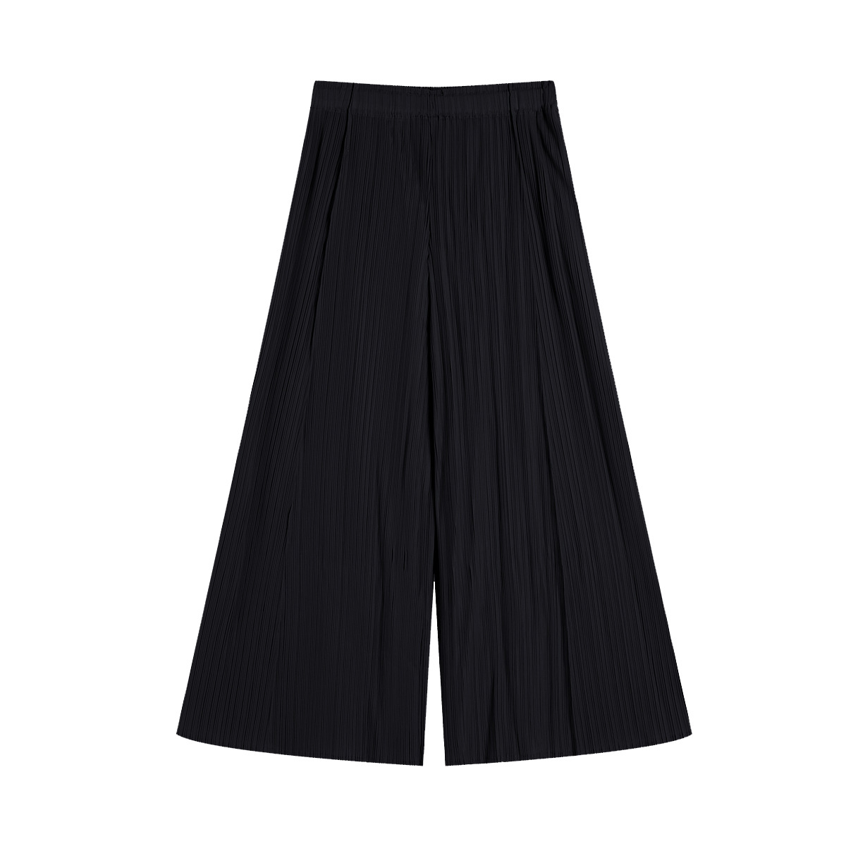 Quần culottes nữ ống rộng cạp cao xếp ly dáng suông dài midi — màu xanh nhạt chi tiết 8
