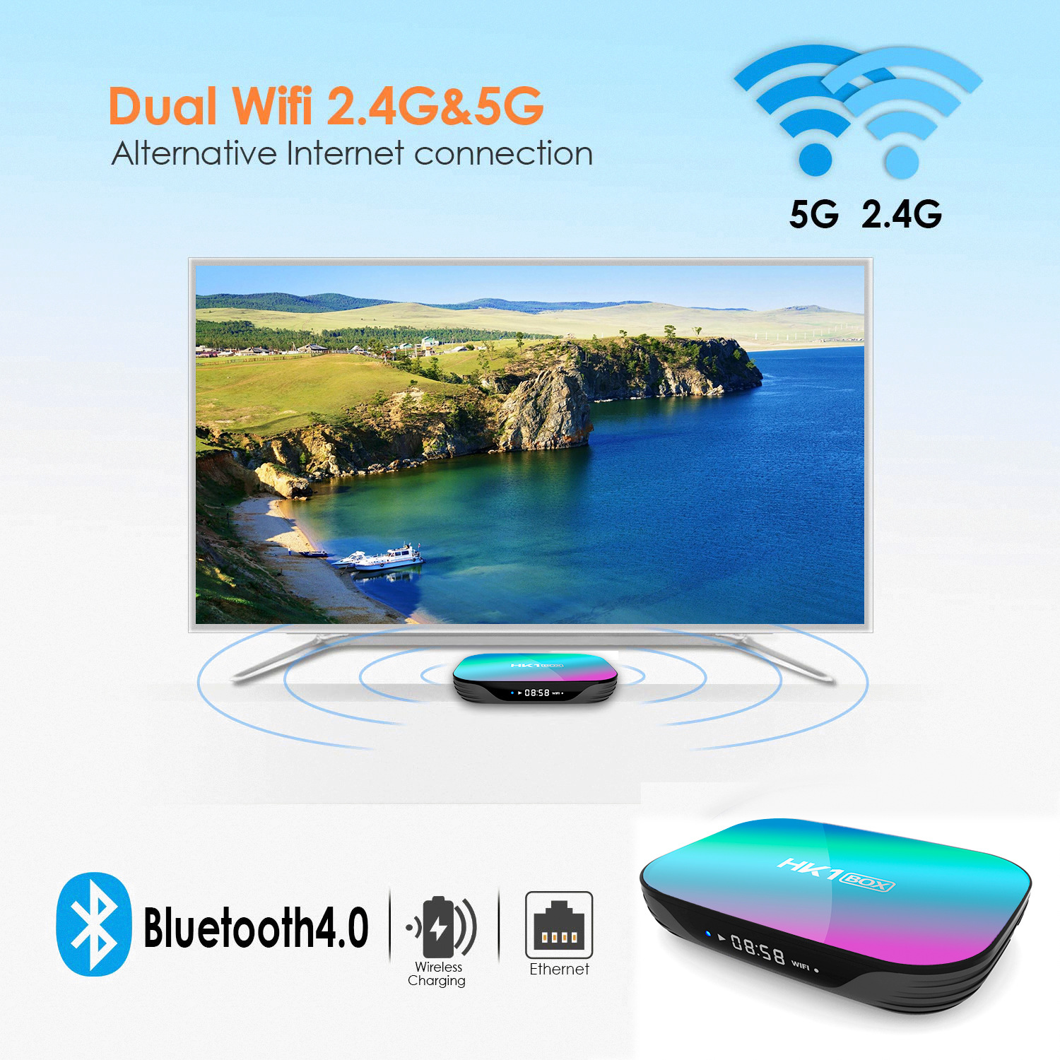 HK1 BOX 机顶盒 S905X3 安卓9.0 TV BOX 网络播放器双频 WIFI+BT详情15