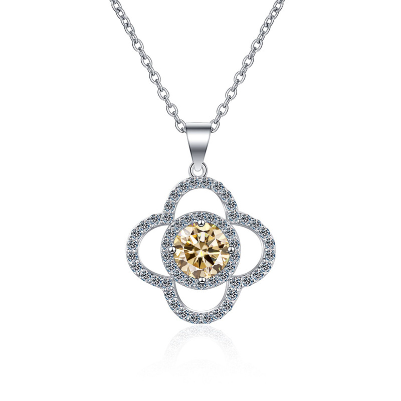 925 plata esterlina mujer moda colgante clavícula collar fabricantes de 1 quilates collar de piedra de mosaico