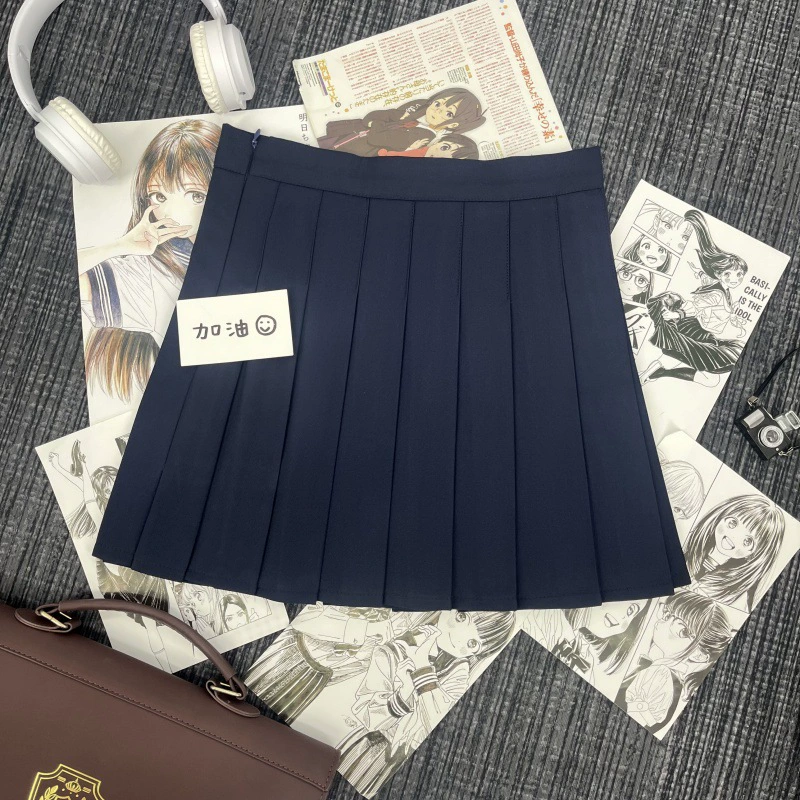 JK Униформа юбка Японский стиль студенческая юбка с высокой талией