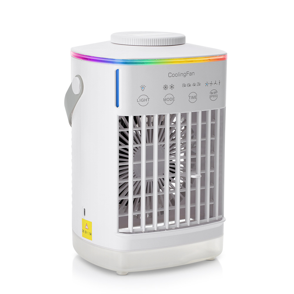 Ventilador de pulverización USB transfronterizo portátil de escritorio de oficina enfriador de aire dormitorio colorido humidificador de pulverización enfriador de aire