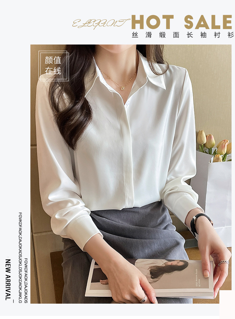 E9633 1520K ÁO SƠ MI NỮ XIAENHA DÀI TAY MÙA XUÂN THU ĐÔNG THỜI TRANG NỮ ĐỒ CÔNG SỞLỤA TƠ TẰM G04 SẢN PHẨM MỚI