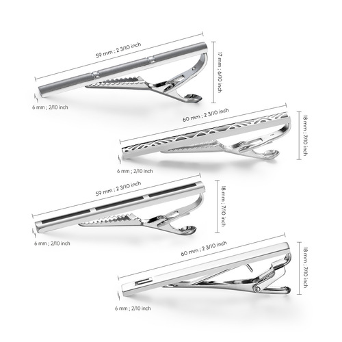 Deli Men's Silver Tie Clip Set Business Formal Tie Clip Black Simple Tie Clip Amazon AliExpress 