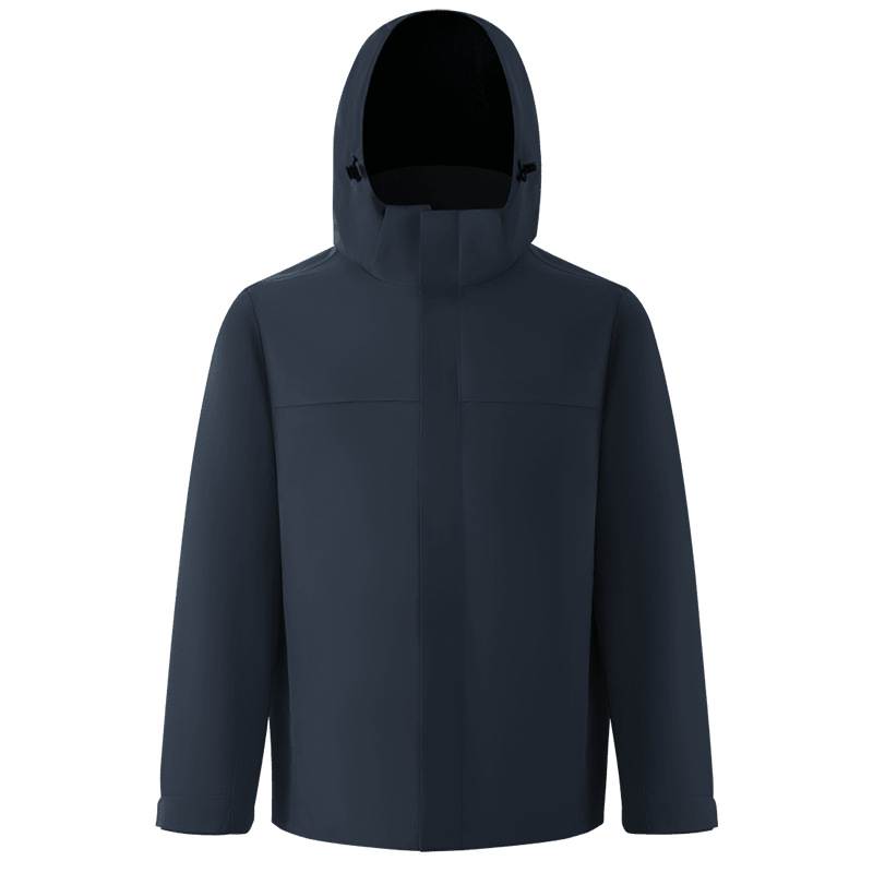 3 - en - 1 traje de asalto desmontable a prueba de viento dos piezas juego de ropa de trabajo de terciopelo casual capa de impresión LOGO para hombres