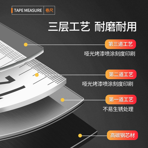 Tape measure 3 meters 5 meters circle ruler 10 meters box ruler household size measurement tool thickened meter ruler wear-resistant self-locking steel ruler