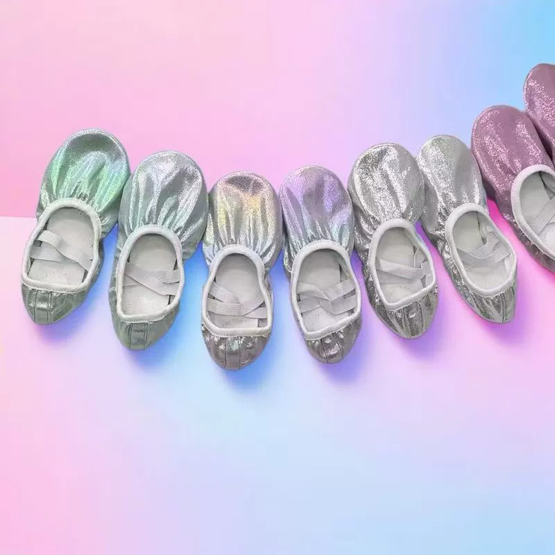 Трансграничные детские танцевальные туфли, балетные туфли с мягкой подошвой для тренировок, китайские танцевальные туфли для выступлений для девочек с бантом, модель «кошачья лапка».