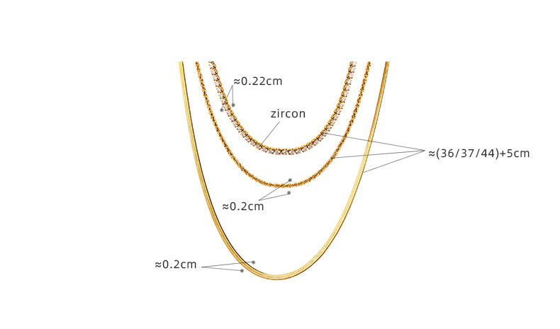 Fashion Solid Color Titanium Steel Plating Inlay Zircon Layered Necklaces 1 Piece display picture 1