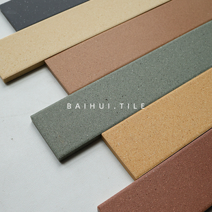 Japanese-Style Full-Body Spotted Long Strip Handmade Brick Wabi-Sabi Style Guesthouse Clothing Store Commercial Dining Storefront Background Wall Floor Tiles